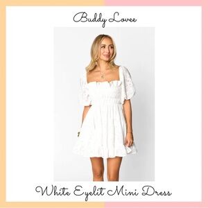 Buddy Love White Ruffle Mini Dress